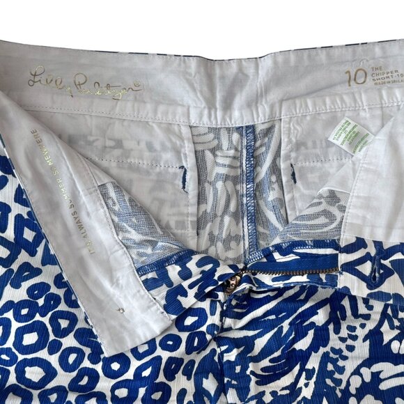 Lilly Pulitzer NEW Chipper Indigo Home Slice Pineapple Bermuda Shorts size 10 - Picture 3 of 7